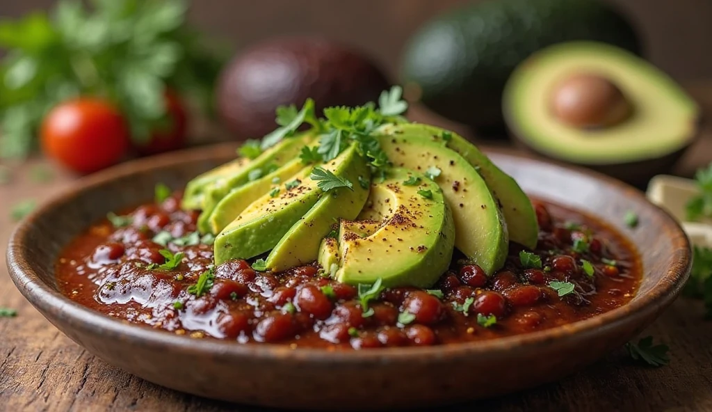 Salsa de Aguacate y Frijoles Negros